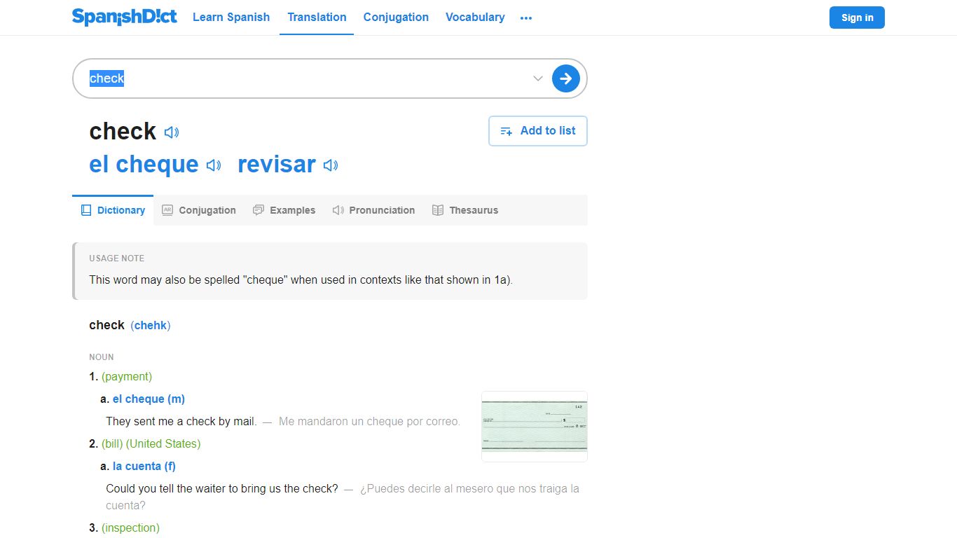 Check in Spanish | English to Spanish Translation - SpanishDict